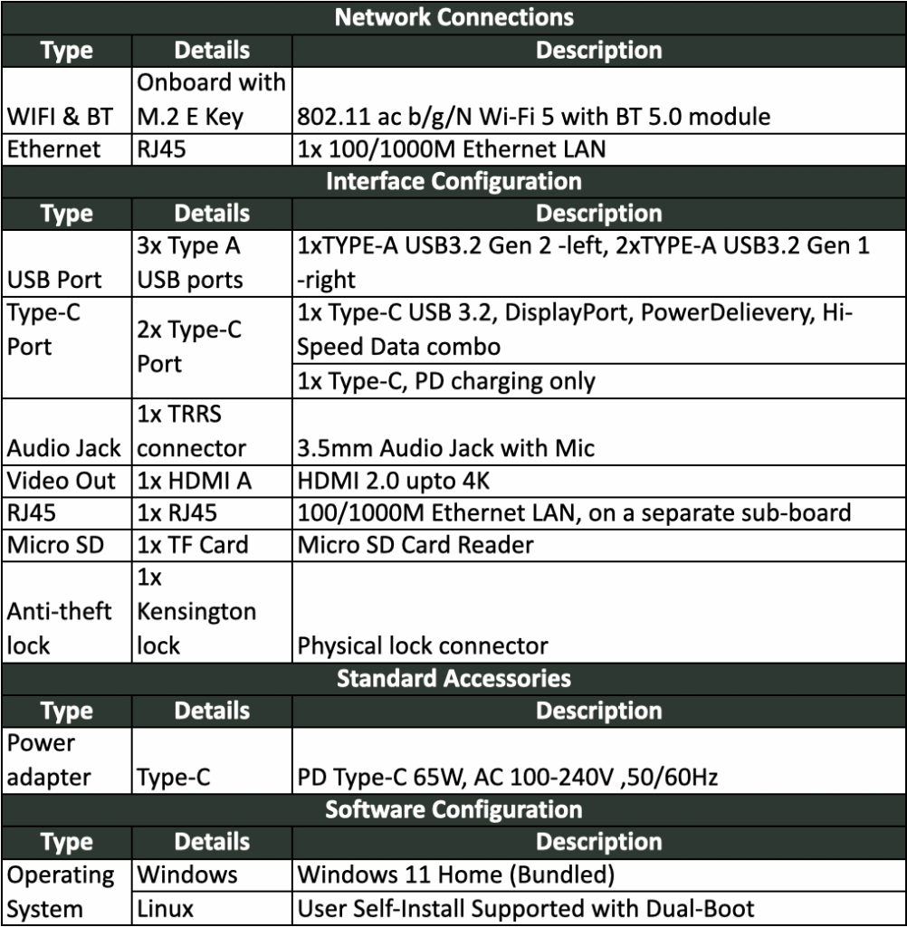 rhinobook c3 specifications